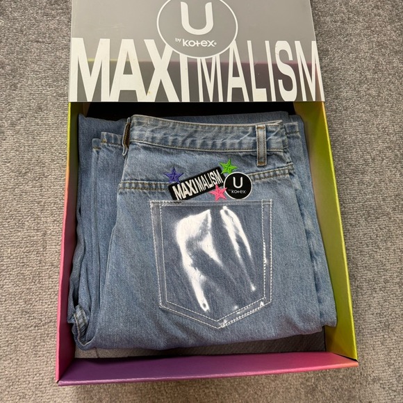 Denim - U by Kotex Maximalism Denim Jeans Embroidered Clear Pocket Promotional Size 34